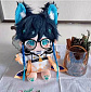 China Cotton Doll 20cm with skeleton - Blue cat boy with glasses